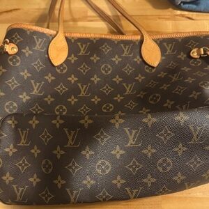 Louis Vuitton Classic Neverfull MM  Tote in Brown and Tan